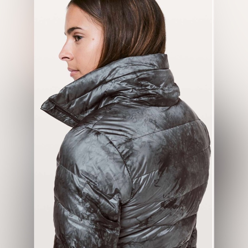 Lululemon Pack It Down Jacket  Diamond Dye Melanite Black size 12 NWT - Picture 3 of 13